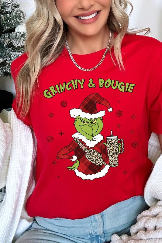 Grinchy and Bougie Unisex Christmas Tee
